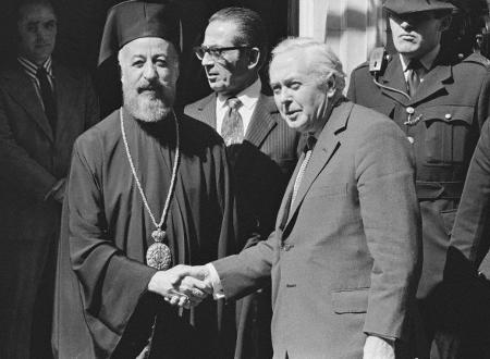 Ο Αρχιεπίσκοπος Μακάριος και ο Βρετανός πρωθυπουργός Χ. Ουίλσον