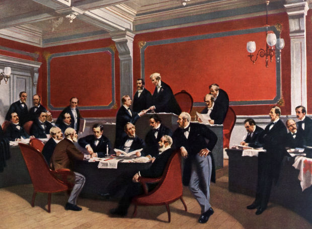 Η υπογραφή της Συνθήκης της Γενεύης, με την οποία ιδρύθηκε ο Ερυθρός Σταυρός.