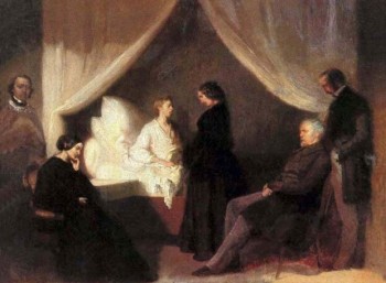 Ο Σοπέν στο κρεβάτι του θανάτου (πίνακας του Τ.Κβιατόφσκι, 1849)