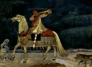 O Κουλέρβο οδεύει στον πόλεμο (τοιχογραφία του Αξέλι Γκαλέν-Καλέλα, 1901)